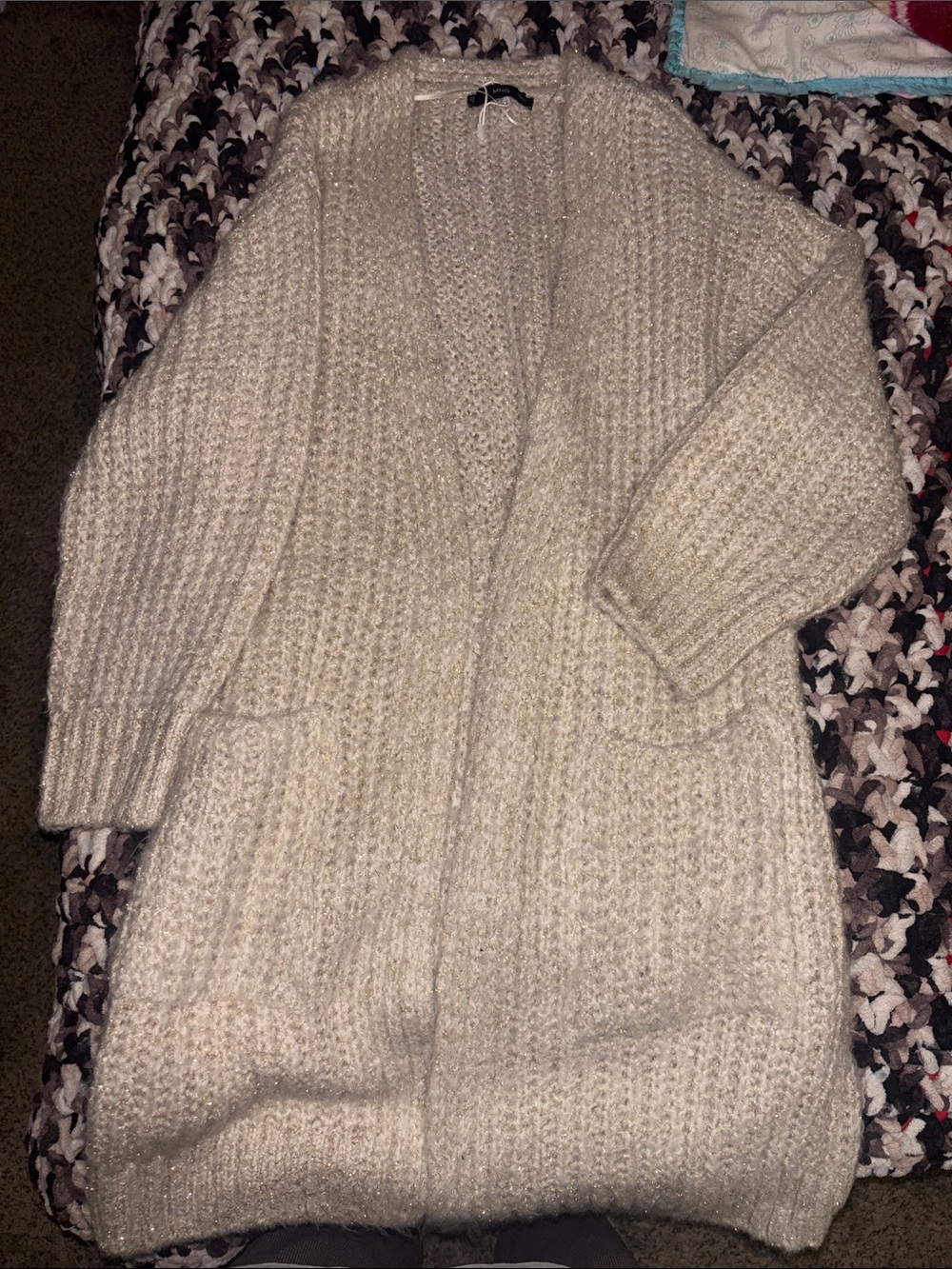 Cozy Open-Front Women's Cream Knit Cardigan Sweater